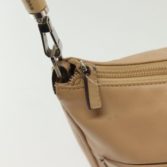 GUCCI Bamboo Shoulder Bag Leather Beige Silver 001 001 - Picture 16 of 16